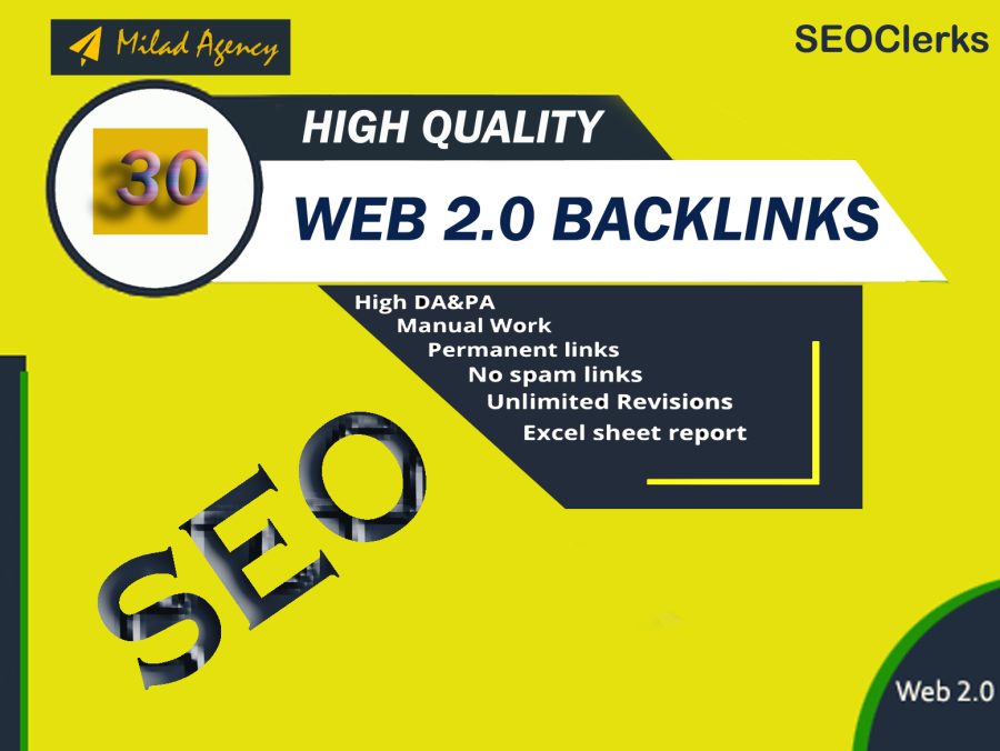 Build 30 Marvelous Web 2.0 Backlinks for Ranking 
