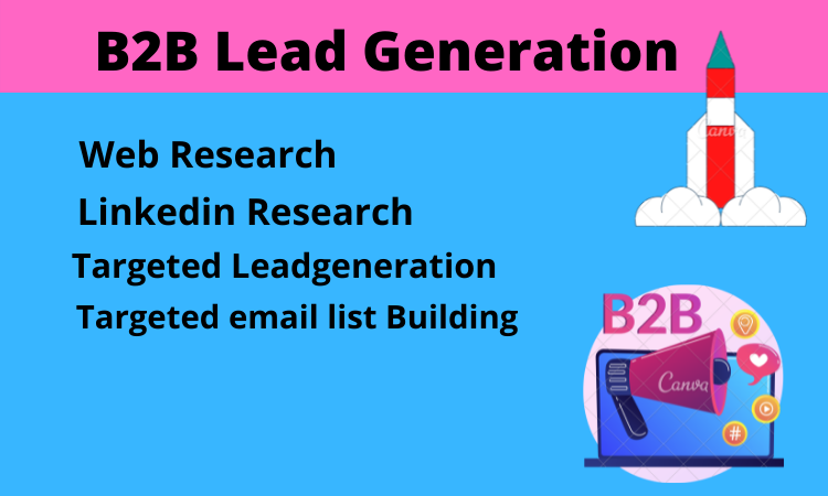 I will do 100 b2b lead generation and targeted email list building for any industry 