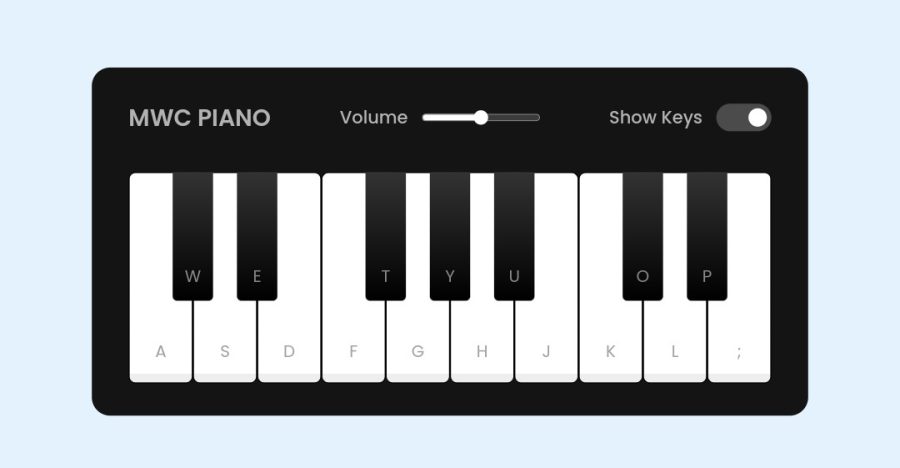 MWC PIANO in Html CSS JavaScript Script 