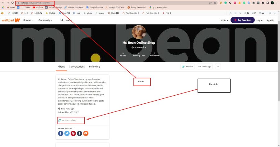 I will create 77 high authority dofollow profile backlinks manually
