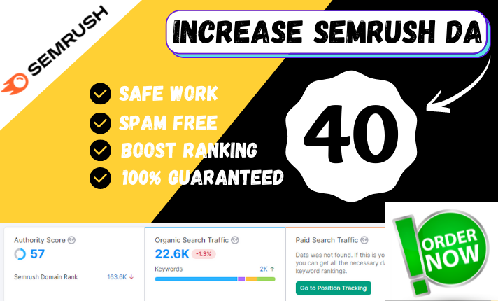  i will increase your site semrush authority 0 to 40 quick