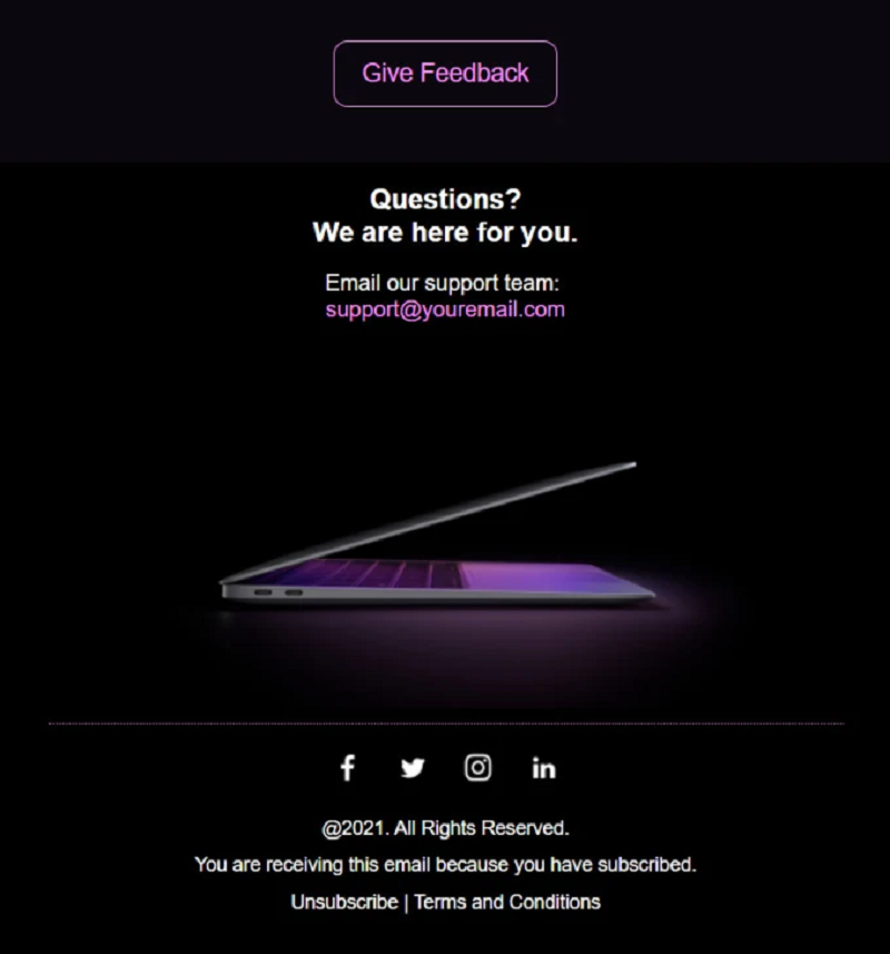 Built an fascinating, well designed email template