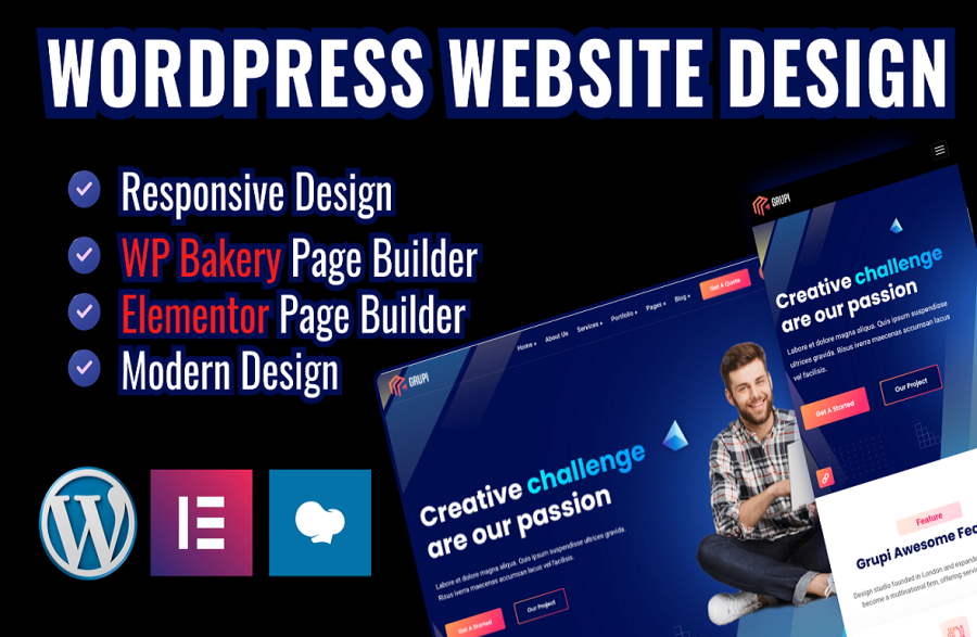 I will create beautiful wordpress website design, landing page, lander, and blog 