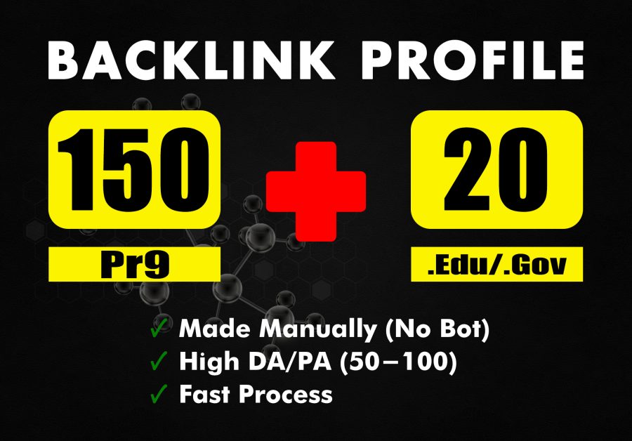 (BUY 2 GET 1 FREE) SEO 150 Backlinks Profile + 20 Backlink .EDU / .GOV High DA/PA