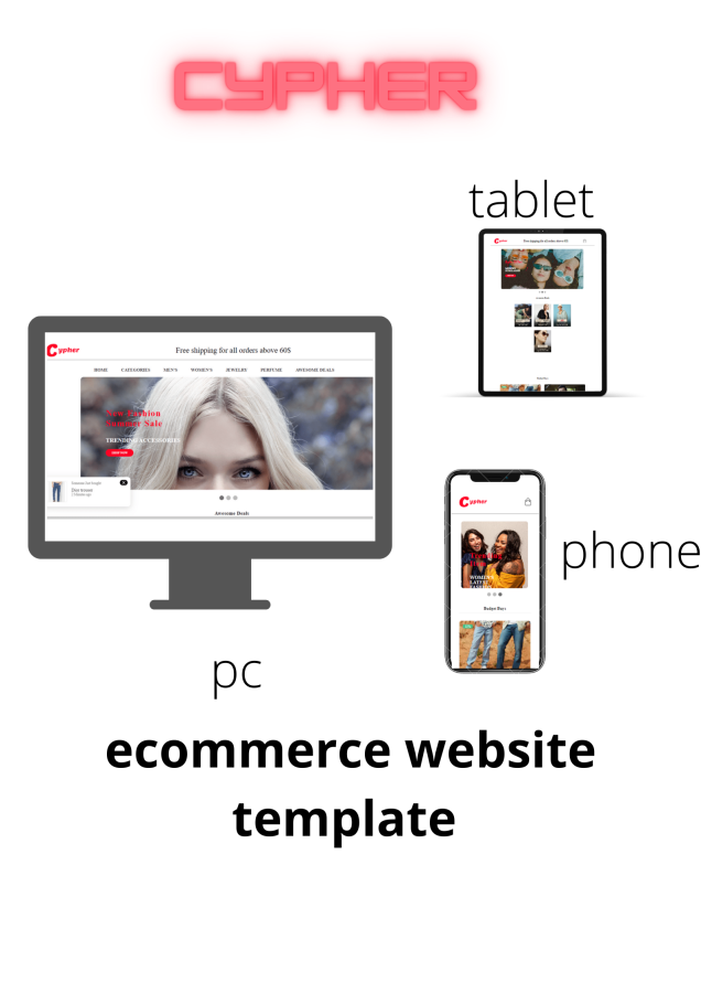 I will create an Ecommerce website template for you