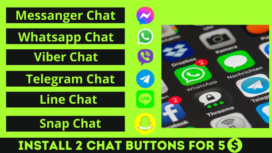 Install 2 social chat buttons to your WordPress website