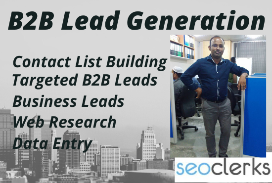 B2B 50 targeted Lead generation email list building, data entry and data research
