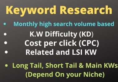 I will run SEO keyword research for your niche or business 20 KW