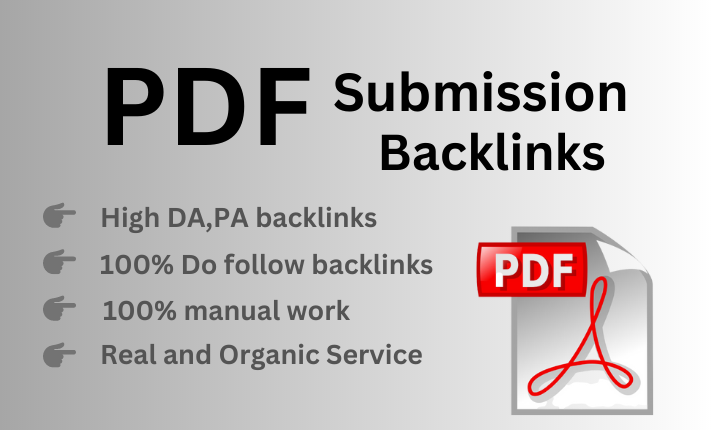  I will do 50 PDF submission seo backlinks high authority sites