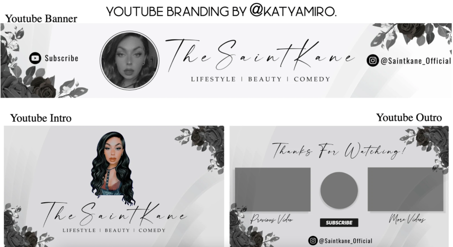 Beauty guru youtube intro, outro and banner