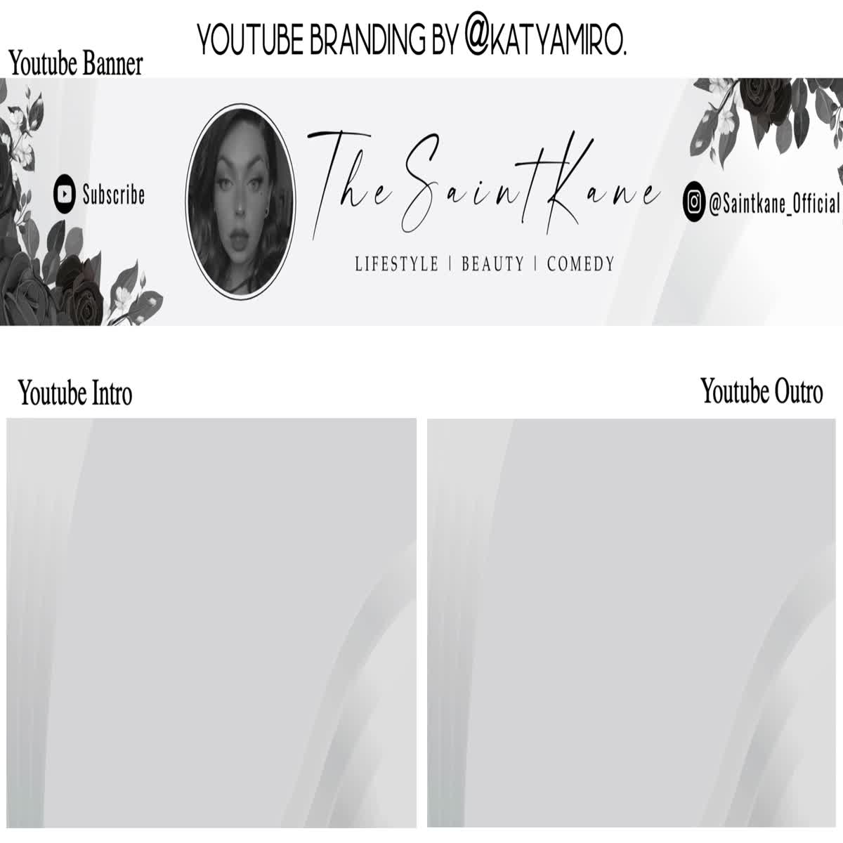 Beauty guru youtube intro, outro and banner