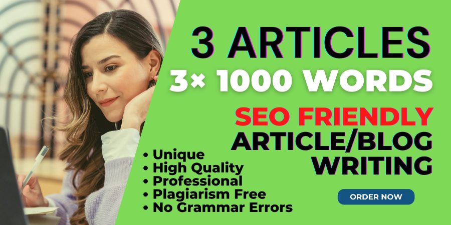 I will write 3 SEO Articles, Blog Posts of 1000 words