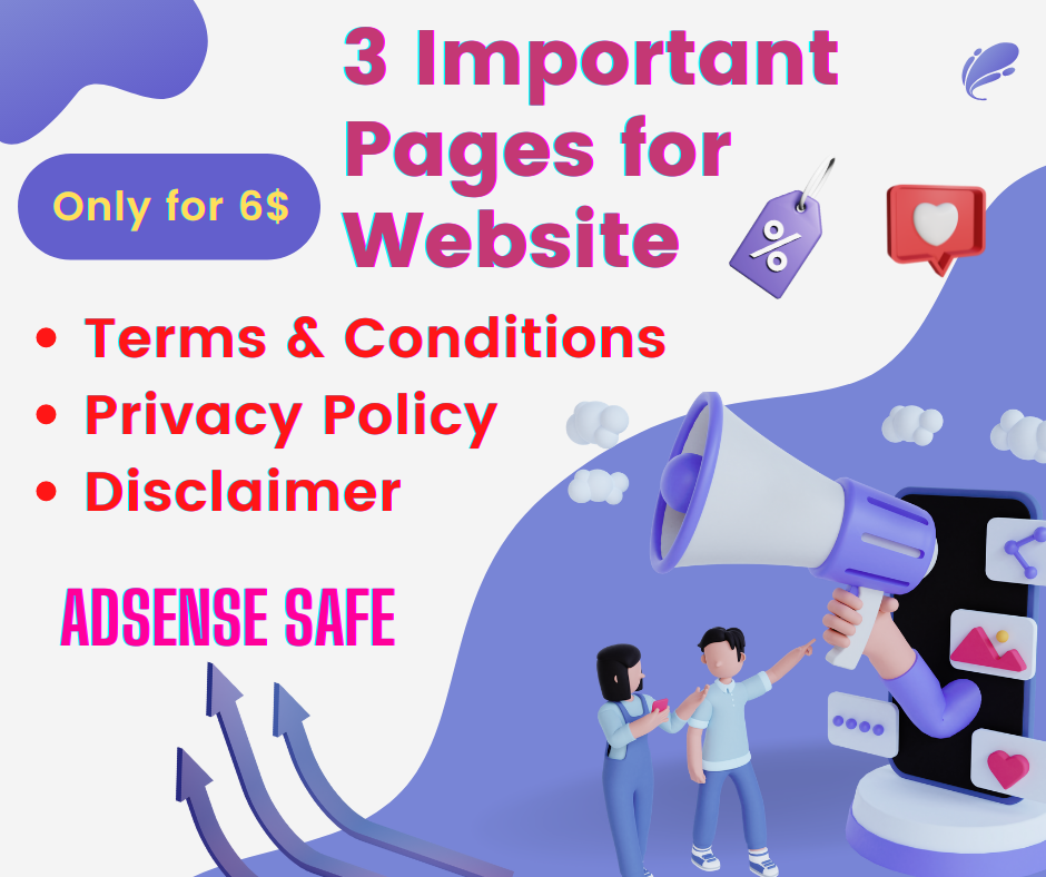 Create disclaimer, privacy policy and T&C pages for your website