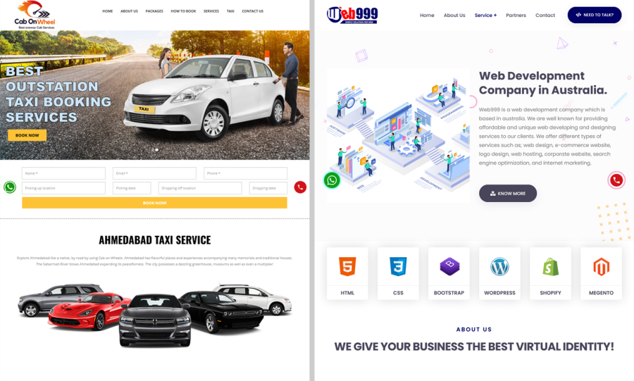 creative and professional website design
