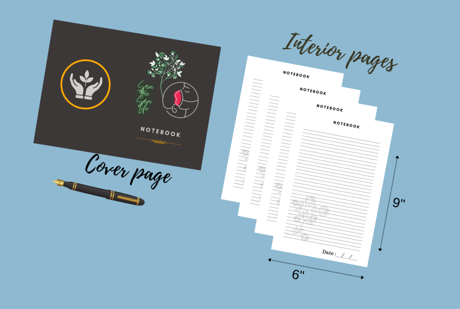 I will design classy journal notebook cover, interior pages for you