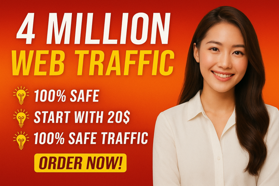 Drive 4,000,000 targeted real organic website traffic by Google, Yahoo, Bing