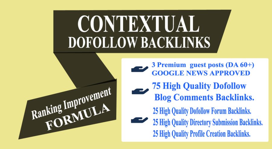 Create high quality white hat contextual SEO dofollow 150+ backlinks