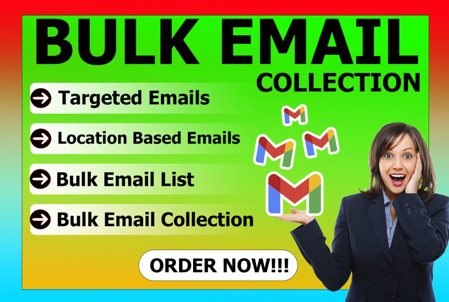 I will DO bulk email collection, Email scrape and PROVIDE Targeted email list