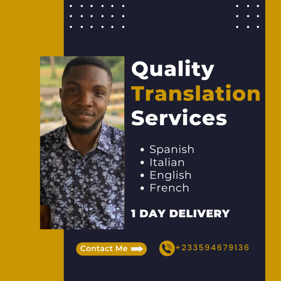 Professional Translation of English, Italian, French and Spanish
