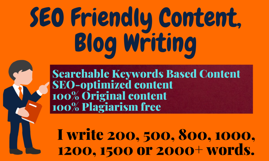 I will do SEO Friendly Content, Blog, Article Writing Service & Content Optimization