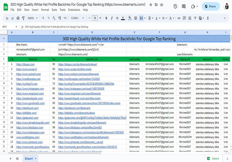 I will build manually 300 high quality white hat profile backlinks for google top ranking