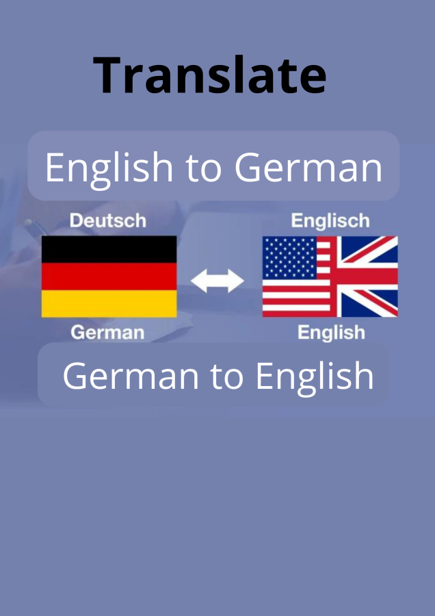 Translate from english to german - web, documents,etc.