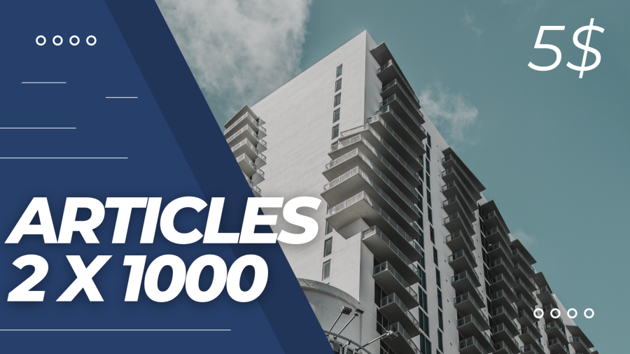 i Will Write 2 x 1000 Words Articles On $5