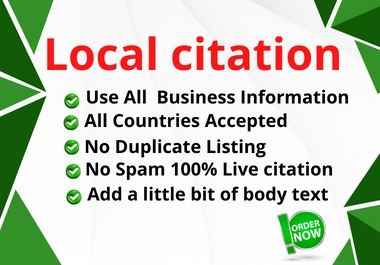 I do 30 Business listing SEO or Local citation manually local citations 