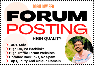 I will do high quality forum profile backlinks, forum posting 30