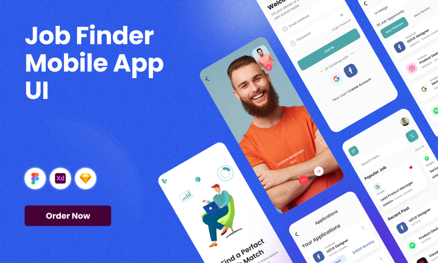 I will create a visually stunning mobile app design(4Screens)