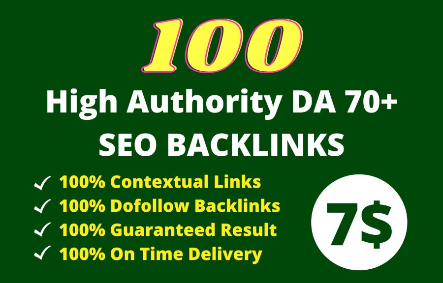  I will build 100 High Authority DA70+ Powerful SEO backlinks