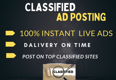 I will provide 50 classified ads on the best classified ad posting sites 