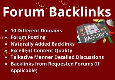 I will do manual 60 unique forum posting dofollow SEO backlinks 