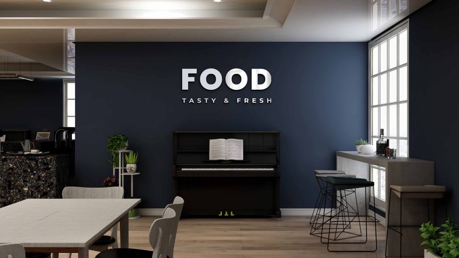 I will put your logo on 99+ Restaurant & Coffee Shop Signage Mockup