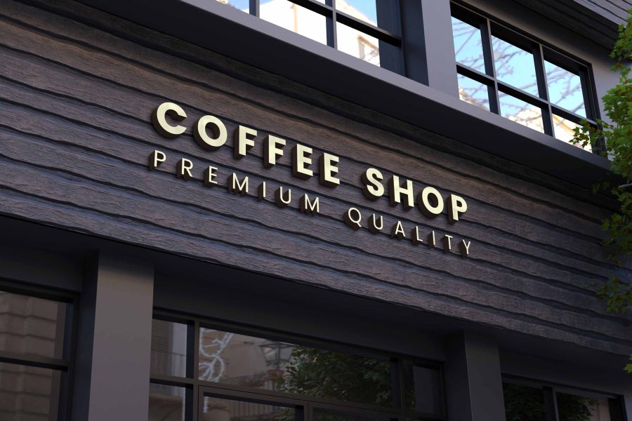 I will put your logo on 99+ Restaurant & Coffee Shop Signage Mockup