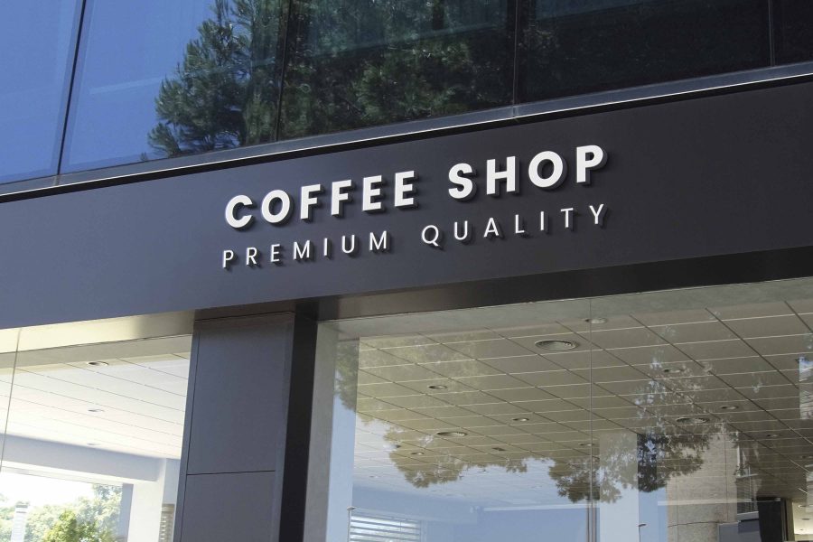 I will put your logo on 99+ Restaurant & Coffee Shop Signage Mockup