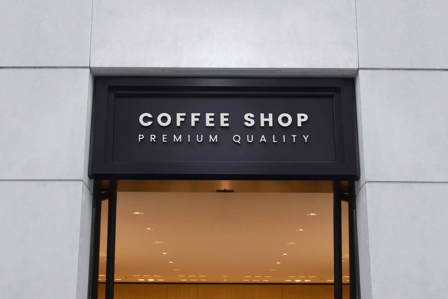 I will put your logo on 99+ Restaurant & Coffee Shop Signage Mockup