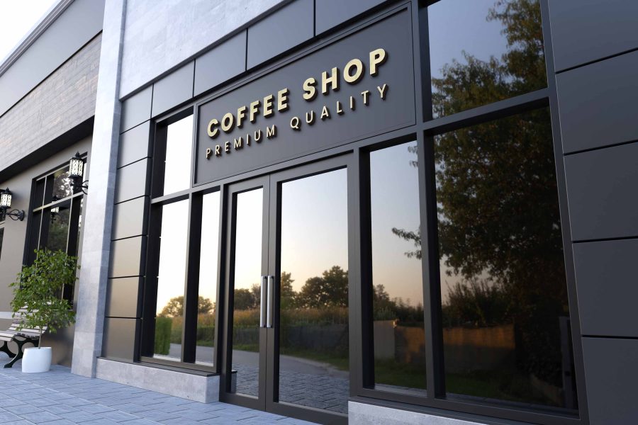 I will put your logo on 99+ Restaurant & Coffee Shop Signage Mockup