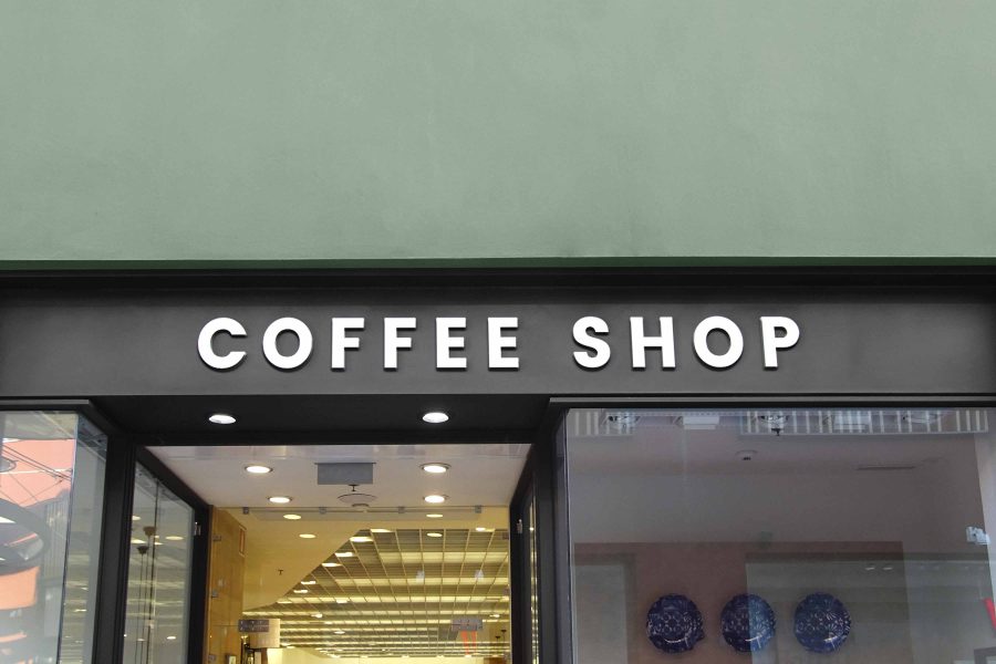 I will put your logo on 99+ Restaurant & Coffee Shop Signage Mockup