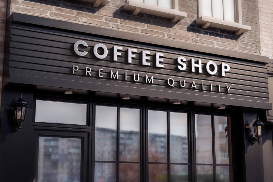 I will put your logo on 99+ Restaurant & Coffee Shop Signage Mockup