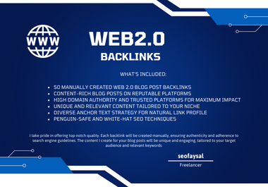 I Will Create 50 High-Quality Web 2.0 Blog Post Backlinks for SEO Boost