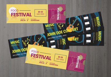 Design events, concerts, movies, party tickets, or pass