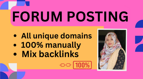 I will provide 60 forum posting backlinks ,unique domain dofollow forum backlinks