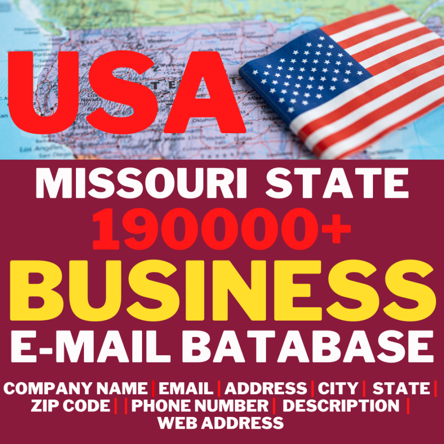 USA, Missouri State Business Email Database, 190000+ USA Missouri Email lists
