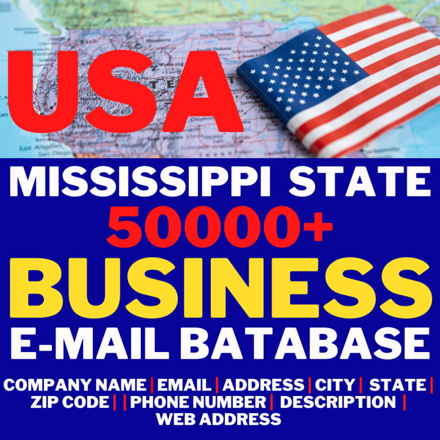 USA, Mississippi State Business Email Database, +50000 Mississippi Email lists