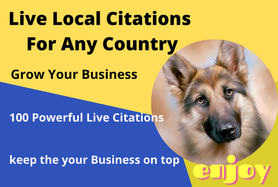 I will do 100 top live local citations for any country 