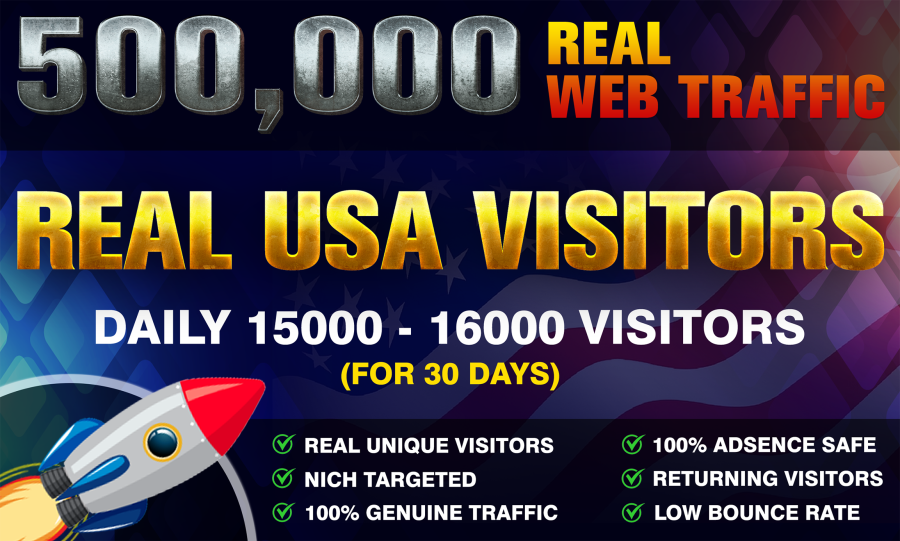 Provide 6000 Real USA Web Traffic in Your WebSite 