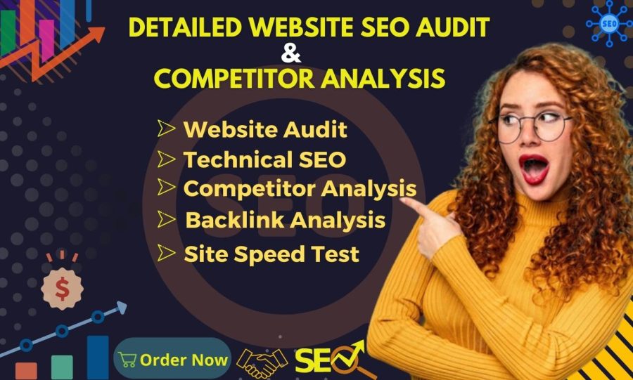 website seo audit and provide detailed audit report with competitor analysis 