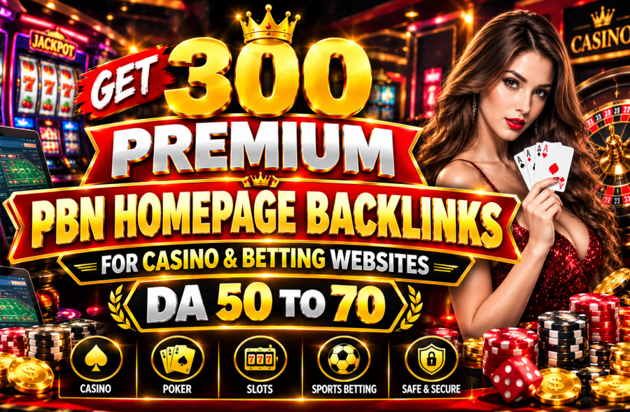 Get 300 Premium DA 50 to 70 PBN Homepage Backlinks for Casino & Betting Websites