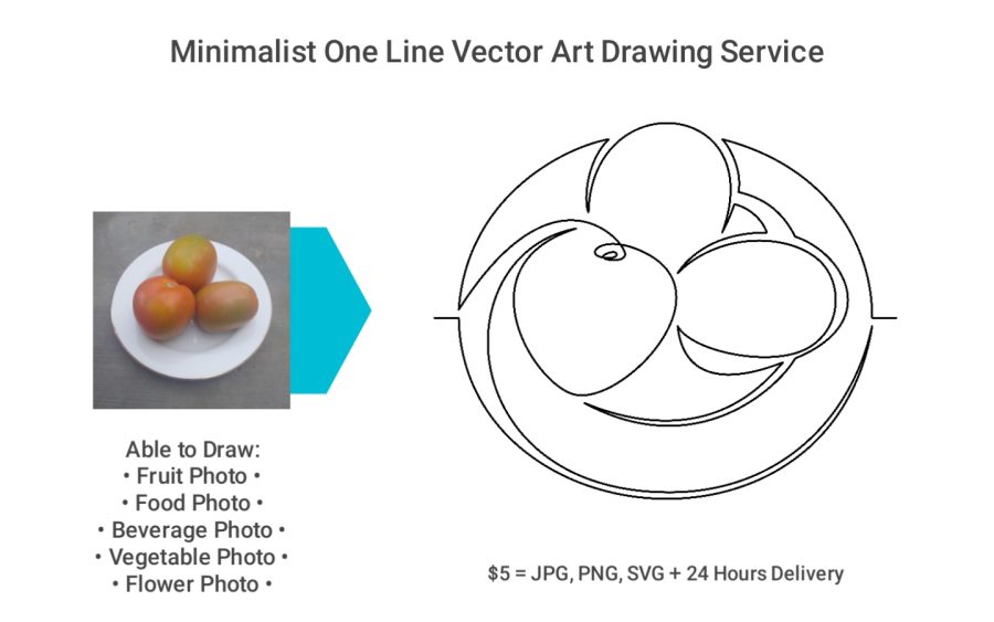 I will do minimalist one line vector art drawing